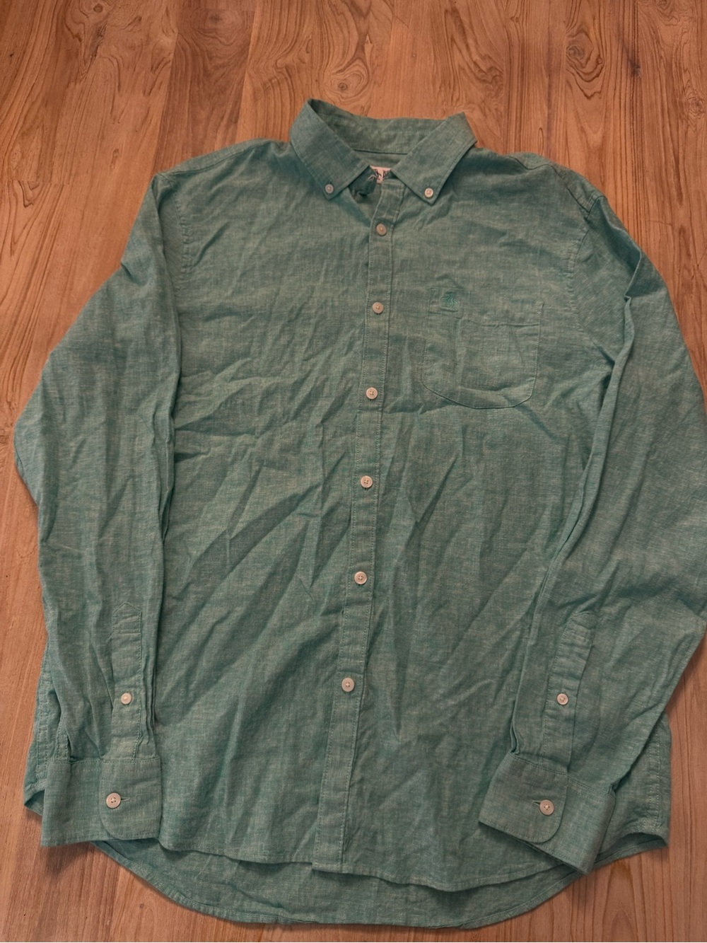 Original Penguin Teal Long-Sleeve Button-Down Shirt